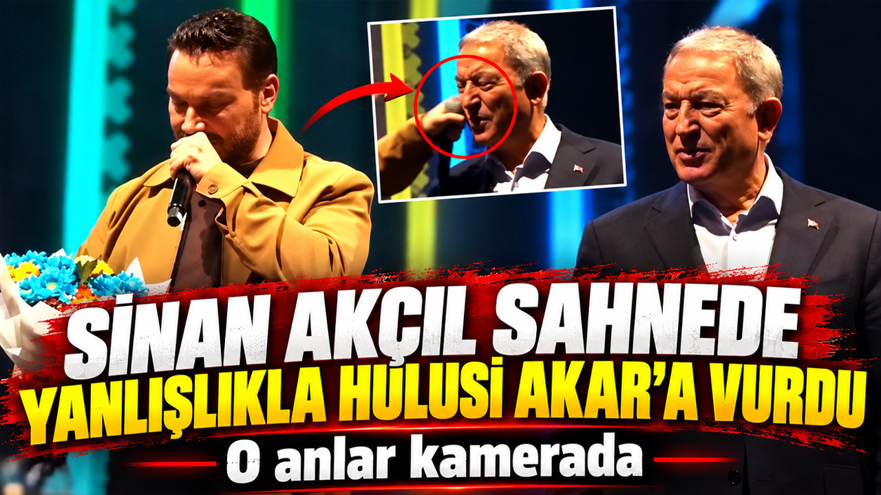 Sinan Akçıl sahnede yanlışlıkla Hulusi Akar’a vurdu: O anlar kamerada